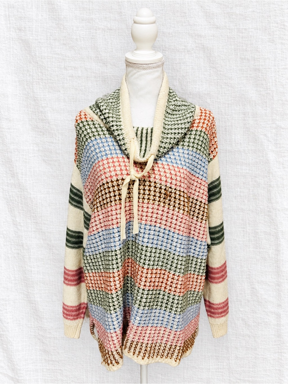 Northern Reflections XL Multicolor Chunky Knit Cowl Neck Sweater